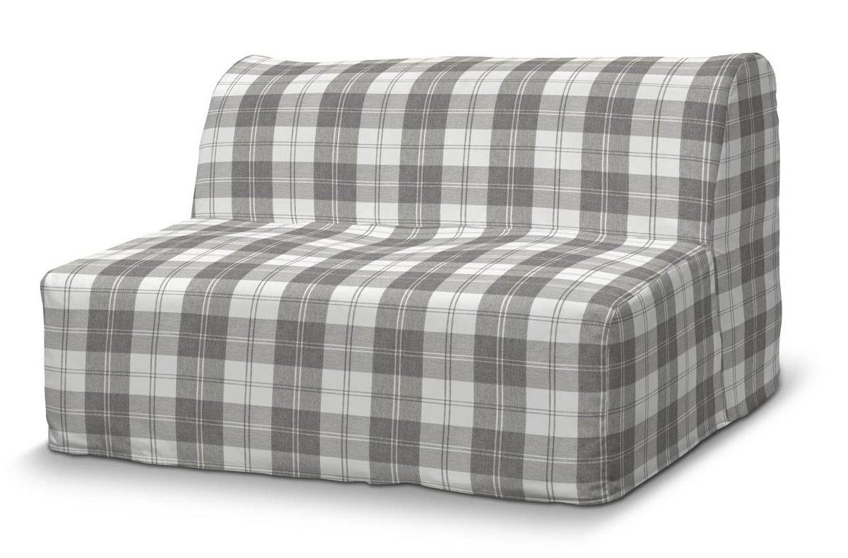 Pokrowiec na sofę Lycksele prosty, krata szaro-biała, sofa Lycksele, Edinburgh