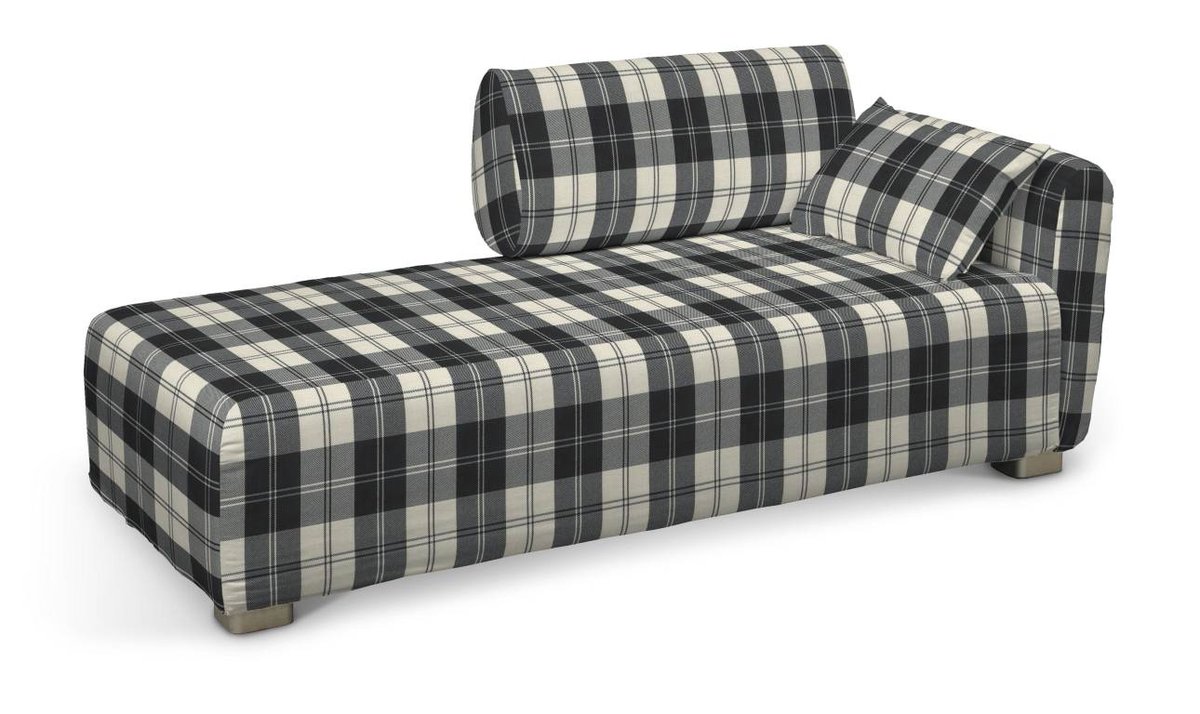 Pokrowiec na szezlong Mysinge, krata czarno-biała, szezlong Mysinge, Edinburgh