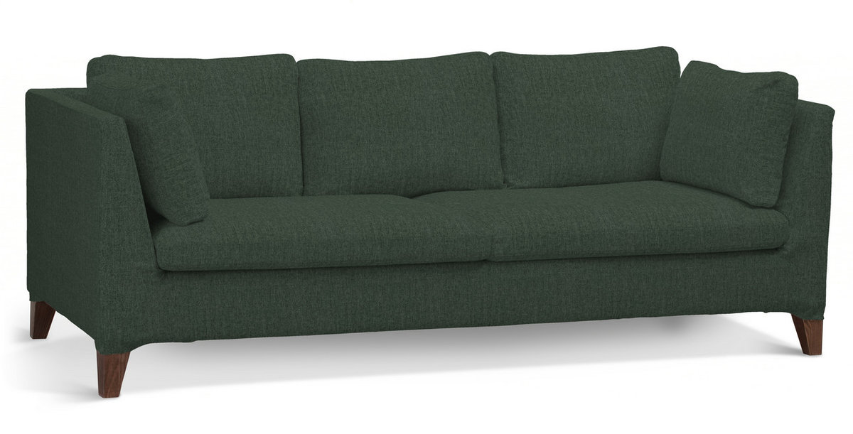 Pokrowiec na sofę Stockholm 3-osobową, leśna zieleń szenil, sofa Stockholm 3-osobowa, City