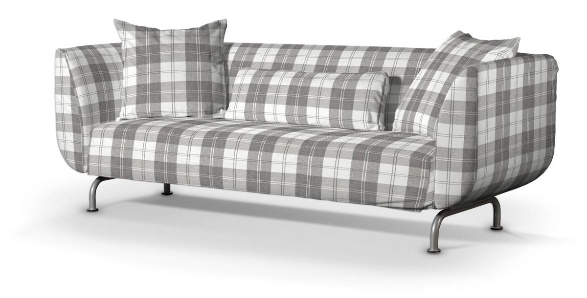 Pokrowiec na sofę Strömstad 3-osobową, krata szaro-biała, Sofa Stromstad 3-osobowa, Edinburgh