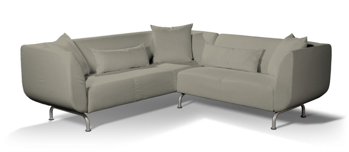 Pokrowiec na sofę narożną 3+2 Strömstad, szaro-beżowy szenil, Sofa narożna 3+2 Stromstad, City