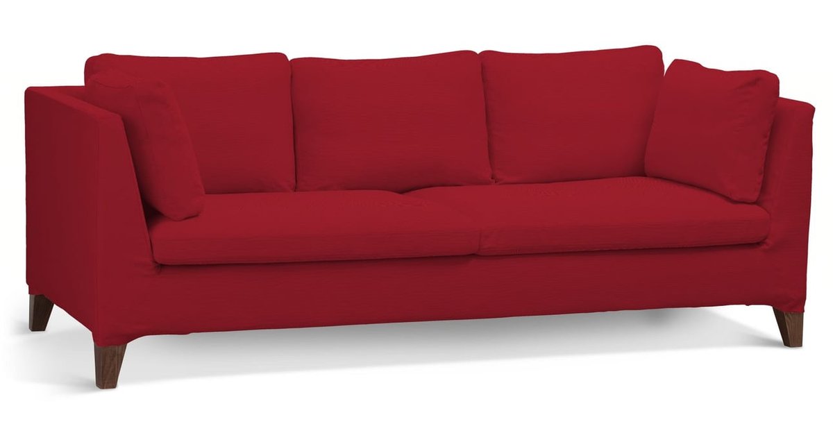 Pokrowiec na sofę Stockholm 3-osobową, czerwony, sofa Stockholm 3-osobowa, Etna