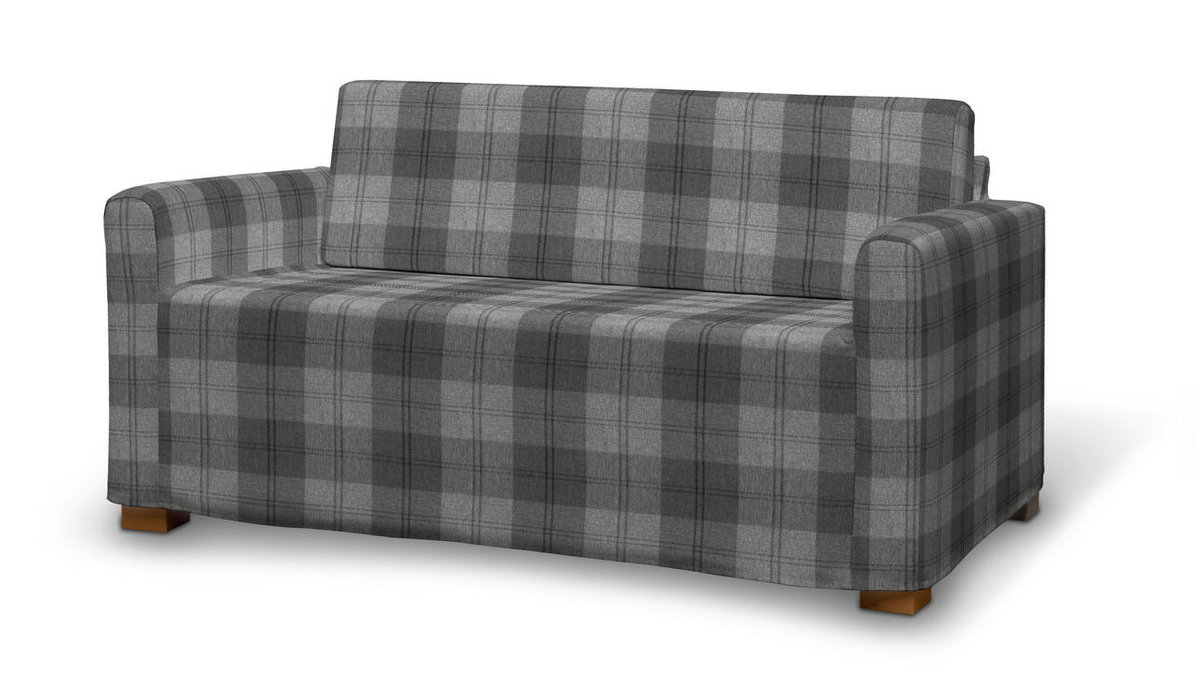 Pokrowiec na sofę Solsta, krata szaro-grafitowa, sofa Solsta, Edinburgh
