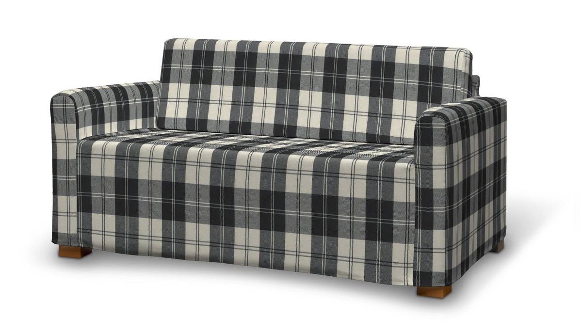 Pokrowiec na sofę Solsta, krata czarno-biała, sofa Solsta, Edinburgh