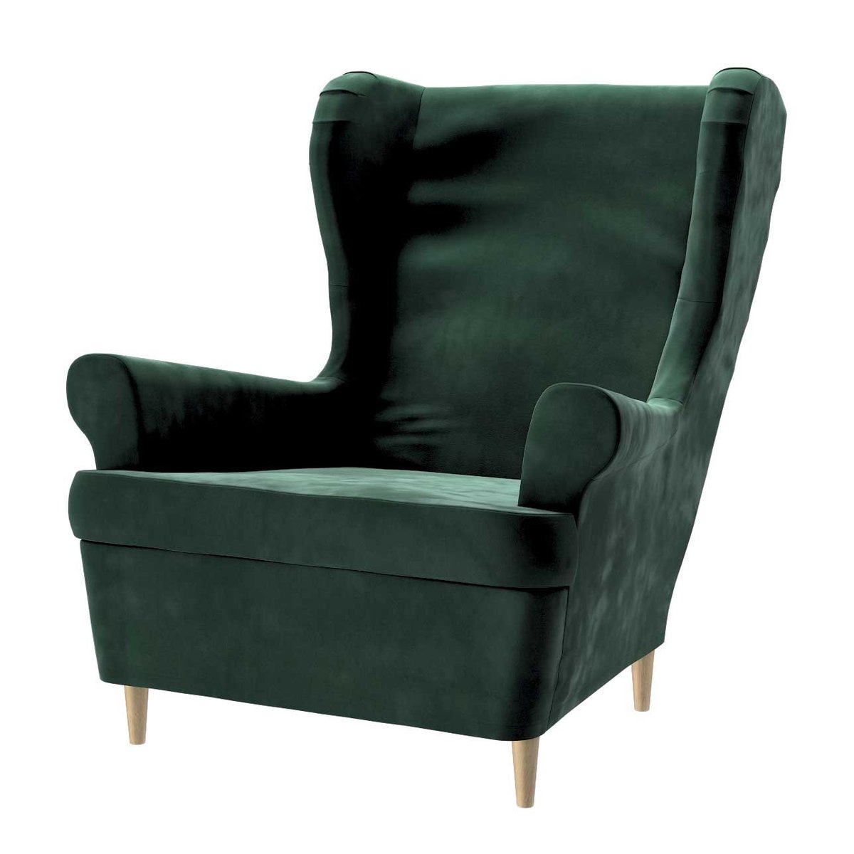 Pokrowiec na fotel Strandmon, ciemny zielony, 82x100x101cm, Velvet