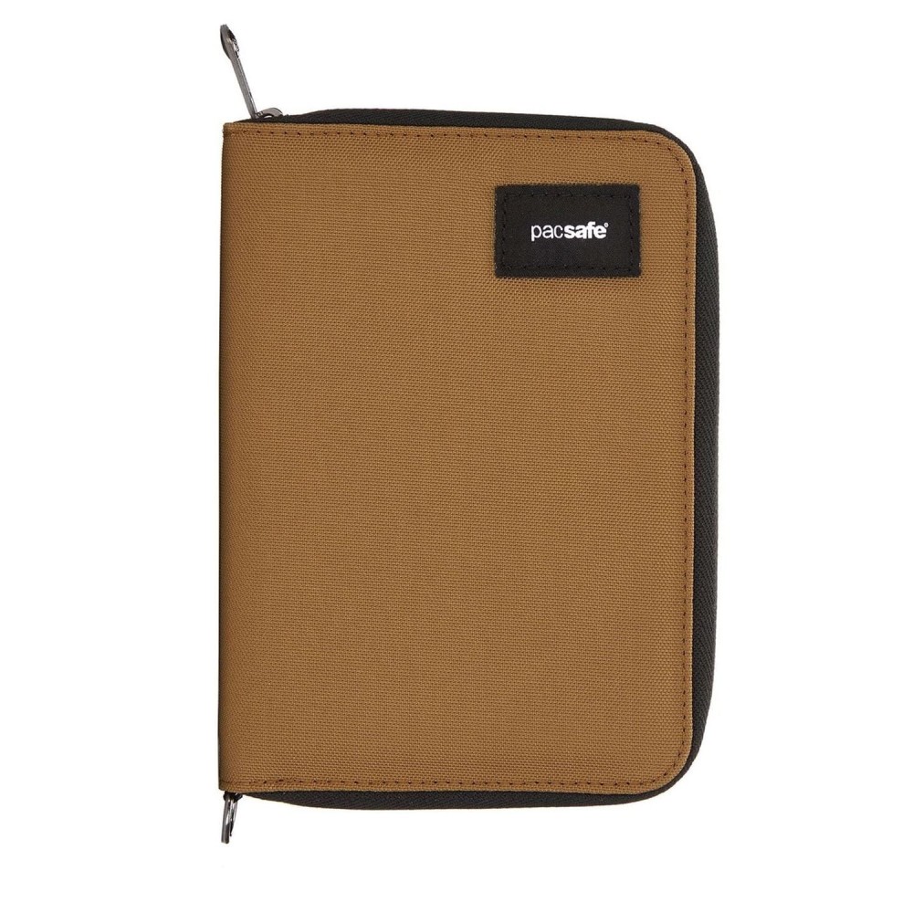 Portfel z ochroną przed kradzieżą organizer Pacsafe RFIDsafe Compact Travel Organizer Tan