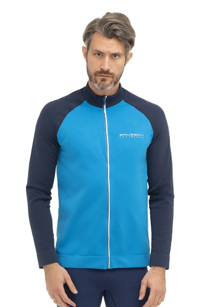 Bluza termoaktywna męska Brubeck Athletic LS14080 niebieski/jeansowy
