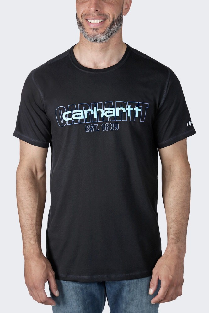 Koszulka męska T-shirt Carhartt Force Midweight Logo Graphic czarny