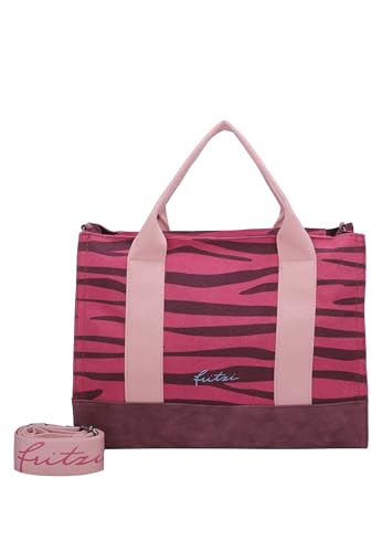Fritzi aus Preussen Damska torba tote bag Canvas Zebra Pink Shopper, różowy (Zebra Pink)