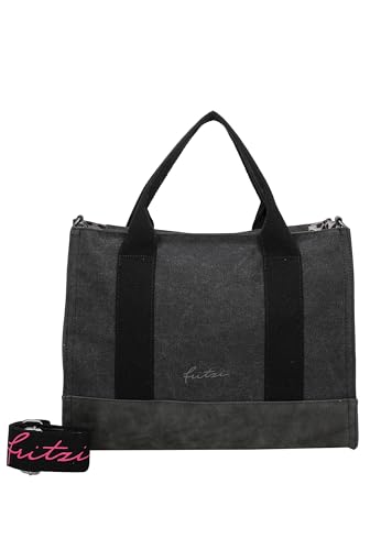 Fritzi aus Preussen Torba damska typu tote bag Canvas Black Shopper, czarny