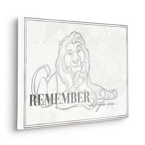 Disney 100 obraz na blejtramie w ramie z prawdziwego drewna - Lion King Be Yourself - rozmiar 40 x 60 cm - pokój dziecięcy, obraz na płótnie, obraz ścienny
