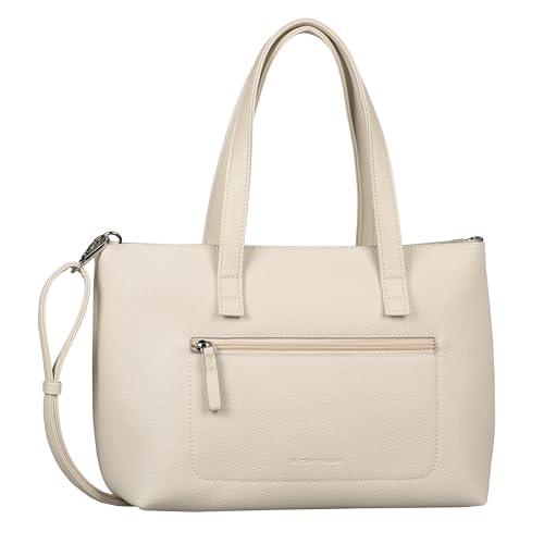 TOM TAILOR Elis damska torba na ramię Shopper z zamkiem błyskawicznym, średnia, biała, biały, M, Essential