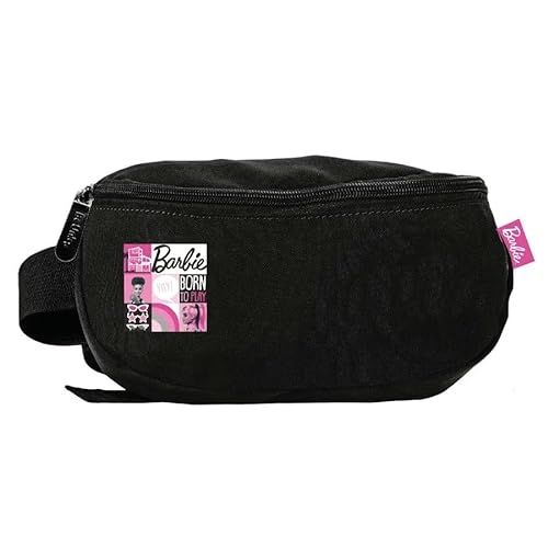 Paso Unisex Youth BeUniq Barbie Black torba biodrowa, wielokolorowa, 13 x 23 x 9 cm