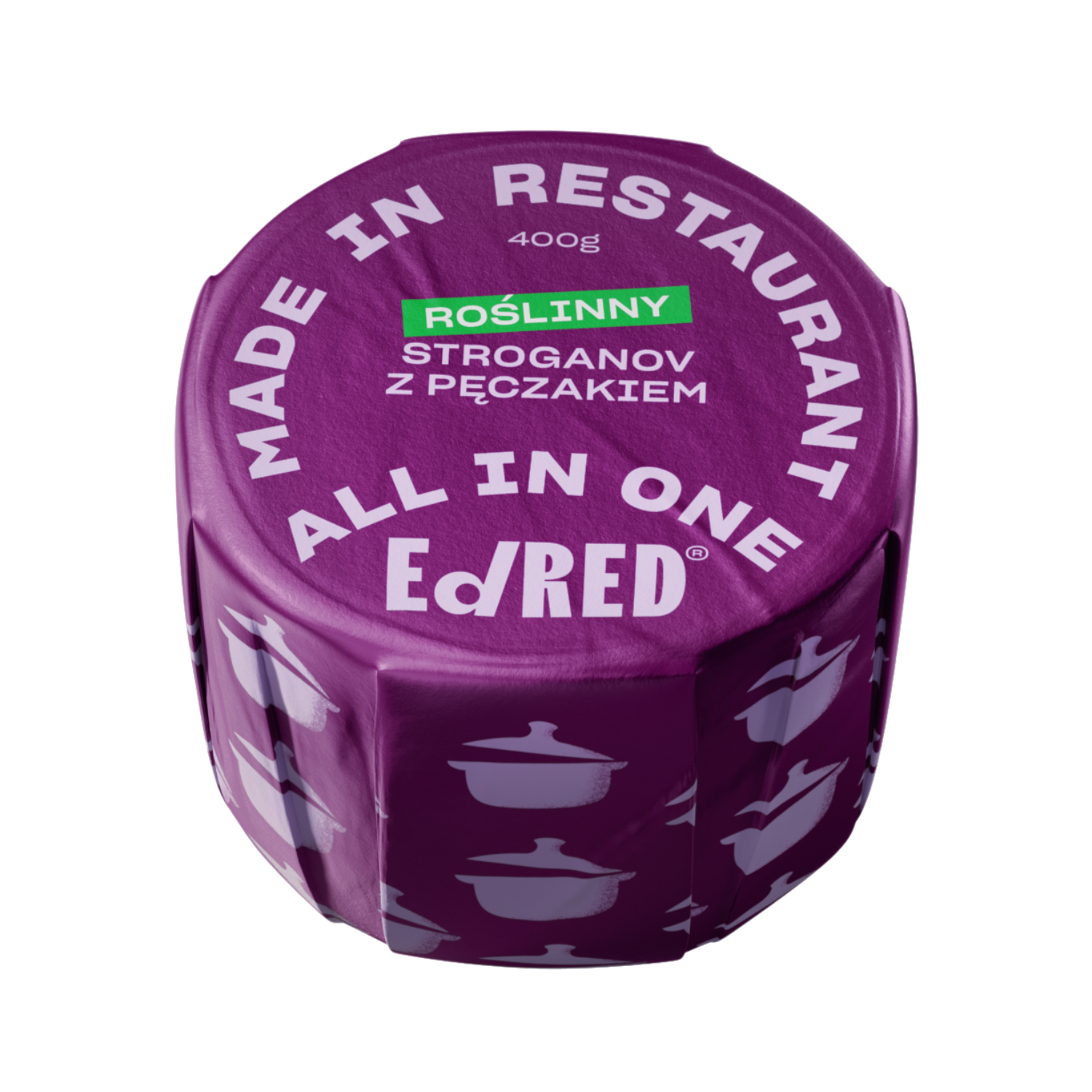 Rzemieślnicza konserwa w puszce Ed RED All in On Roślinny Stroganov z kaszą pęczak 400 g  - ONE SIZE