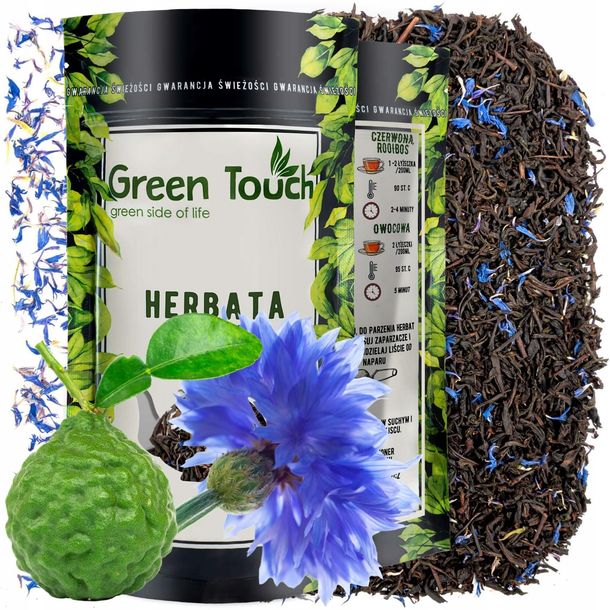 ﻿Herbata czarna EARL GREY BLUE niebieski 50 g bławatek ceylon Green Touch