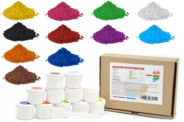 Barwniki Spożywcze w proszku 11x 5g Jadalne Zestaw