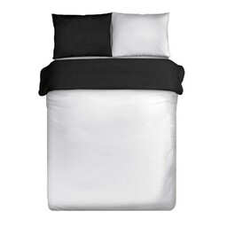 Eurofirany Pościel satynowa 220x200 biała czarna dwustronna Nova 3