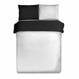 Eurofirany Pościel satynowa 180x200 biała czarna dwustronna Nova 3