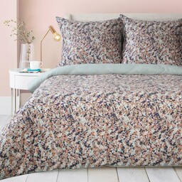 Pościel satynowa 200x220 Esprit 05 miętowa kolorowa kwiaty geometria ES23