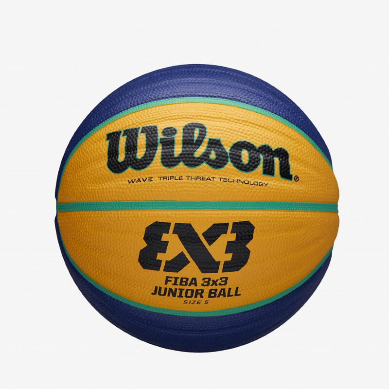 Wilson FIBA 3X3 Replika JUNIOR koszykówka, rozmiar: 5, guma, do użytku wewnątrz i na zewnątrz, żółty/niebieski, WTB1133XB WTB0533XB2020