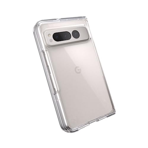 Speck Przezroczyste etui na telefon Google Pixel Fold, jednoczęściowe, składane, odporne na żółknięcie etui na telefon z ochroną przed upadkiem, Presidio Perfect-Clear Fold