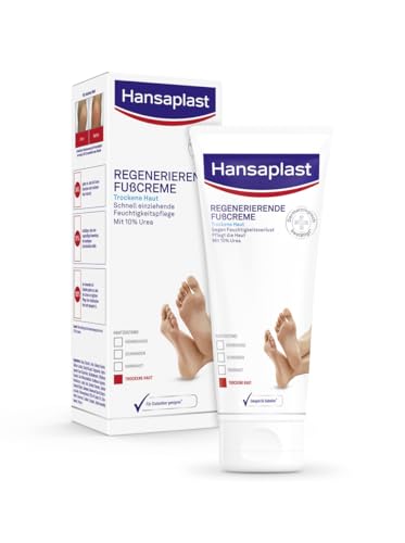 Hansaplast Regenerujący krem do stóp (100 ml), pielęgnacja stóp z mocznikiem do suchych i szorstkich stóp, krem nawilżający chroni przed tworzeniem się zrogowaciałej skóry