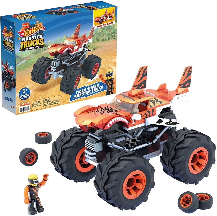 Mega Bloks, Hot Wheels Monster Trucks, Tiger Shark, klocki, 187 elementów