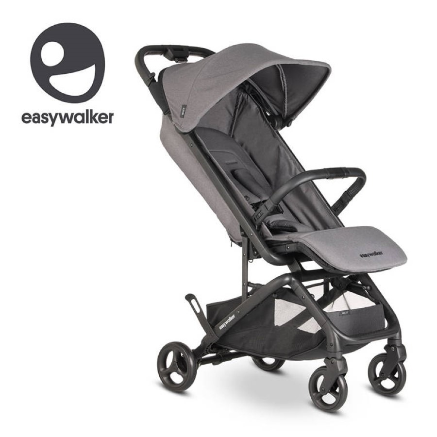 Easywalker Miley 2 kompaktowy wózek spacerowy z torbą transportową Marble Grey