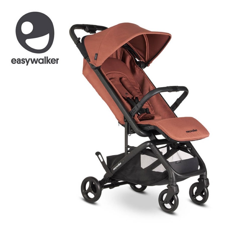 Easywalker Miley 2 kompaktowy wózek spacerowy z torbą transportową Sunset Red