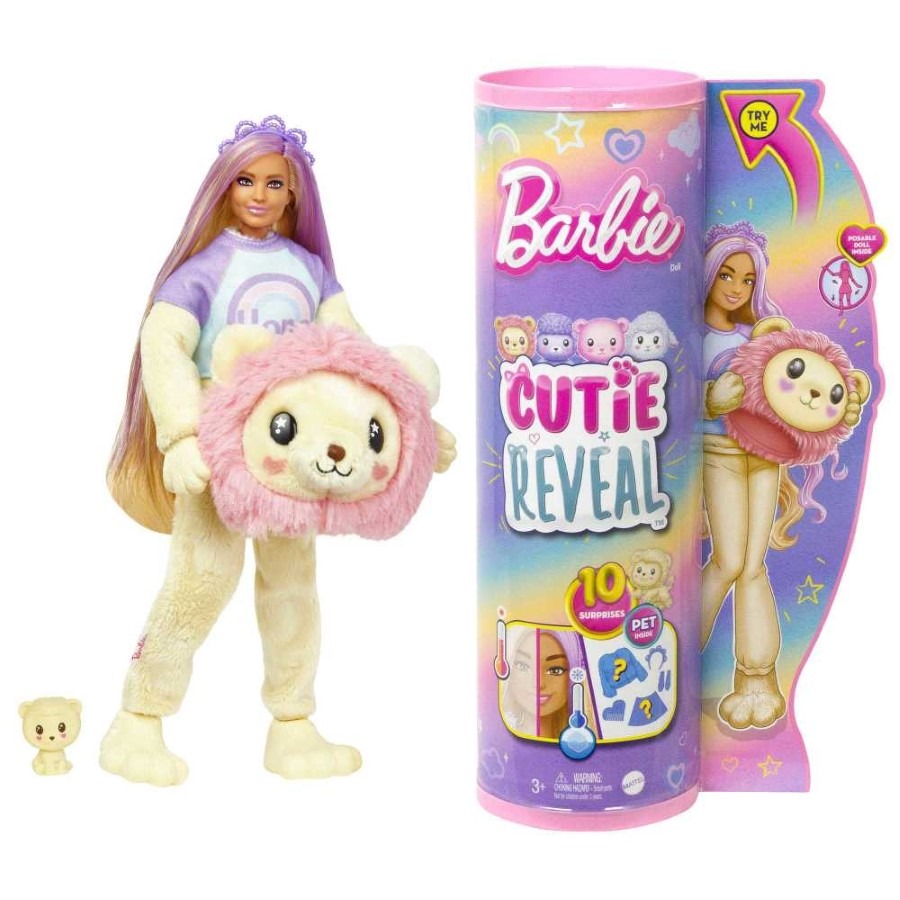 Barbie , Cutie Reveal, Słodkie stylizacje, lalka lew z akcesoriami