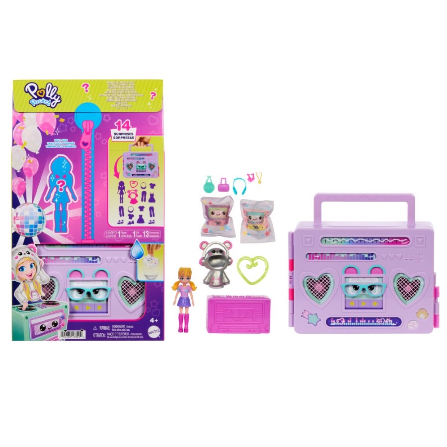 Mattel Polly Pocket, Imprezowa moda, zestaw z niespodziankami, laleczka i akcesoria