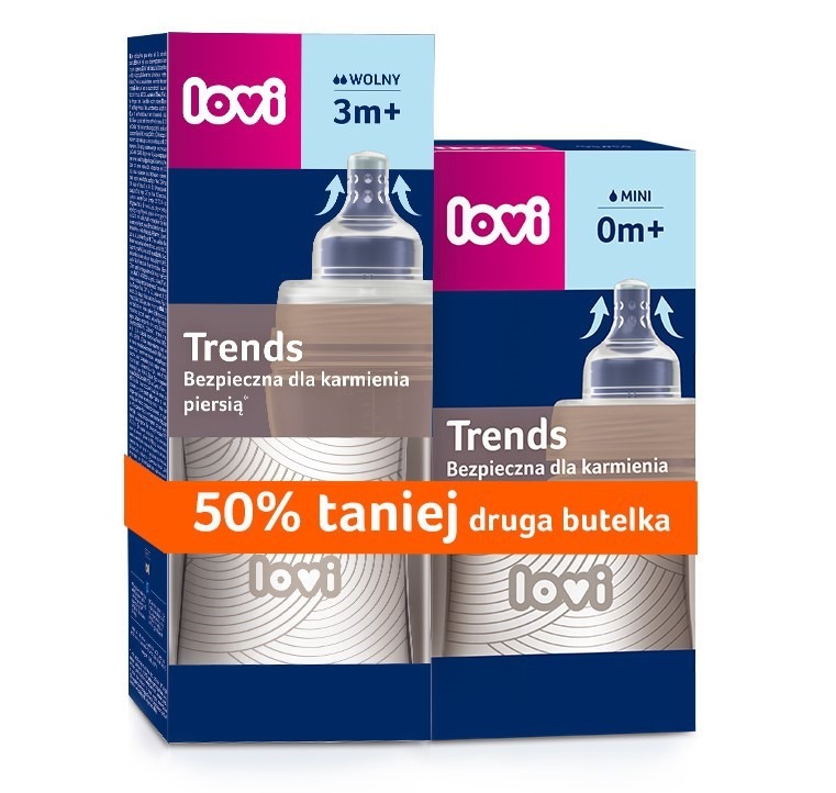 Фото - Пляшечки (поїлки) Lovi , Trends Harmony, zestaw butelek, 120 ml + 240 ml 