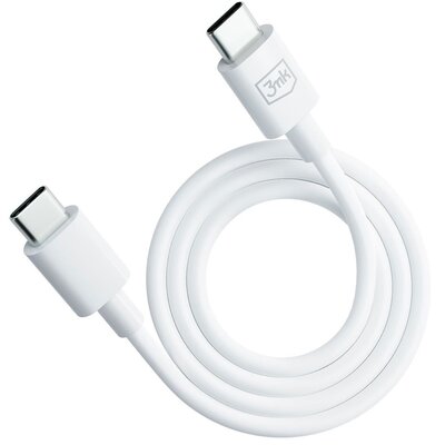 3mk Hyper USB-C do USB-C 100W 1.2m Biały