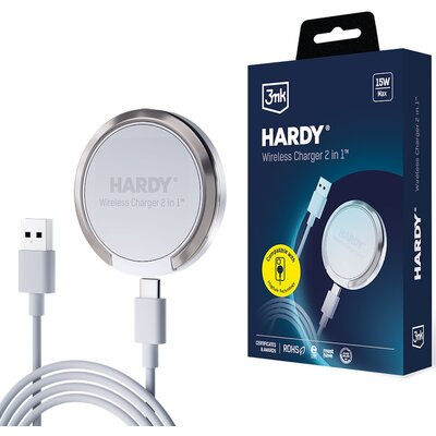 3mk Hardy Wireless Charger 2in1 15W Biały