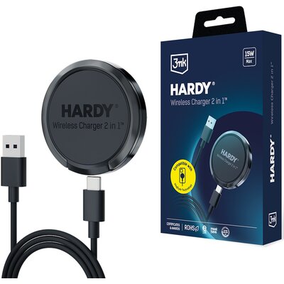 3mk Hardy Wireless Charger 2in1 15W Czarny