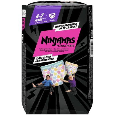 Pampers Ninjamas Dziewczynka Pieluchomajtki, 10 par pieluchomajtek 7 lat