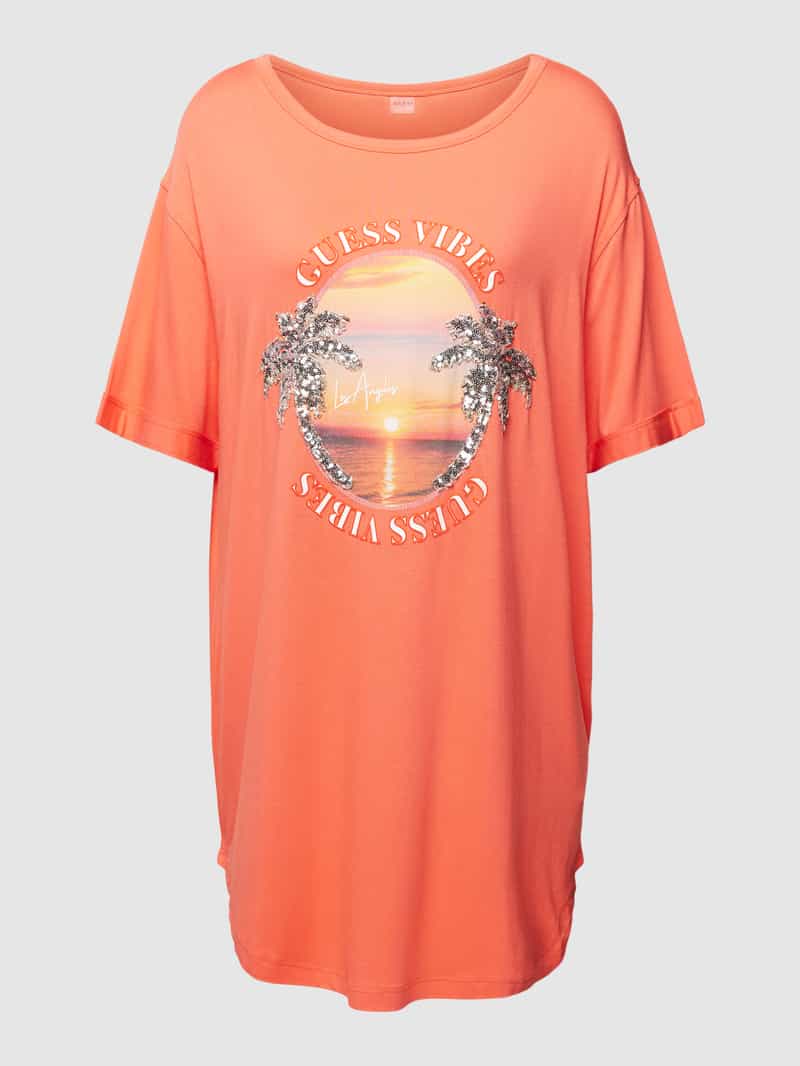 Sukienka T-shirtowa z cekinowym obszyciem