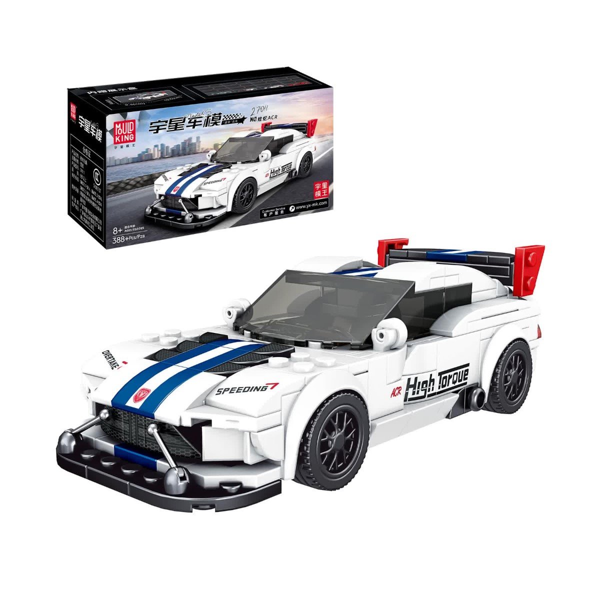 Auto Dodge Viper ACR + box - Klocki MOULD KING 388el. TECHNIC