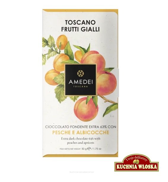 Frutti Gialli - czekolada ciemna 63% z brzoskwiniami i morelami 50g / Amedei