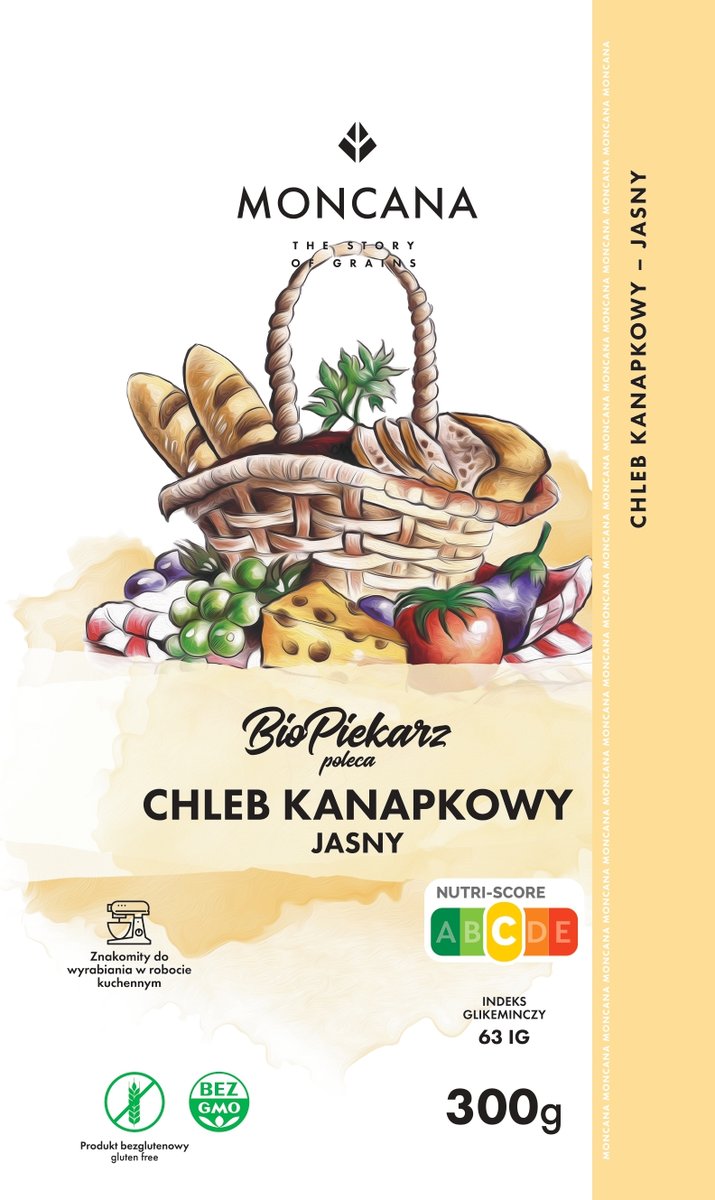 Moncana BioPiekarz Chleb kanapkowy jasny 300g