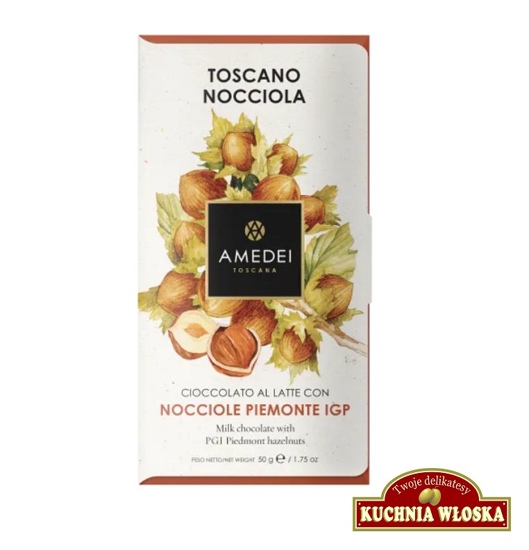 Toscano Nocciola - Czekolada mleczna z orzechami laskowymi, 50g Amedei
