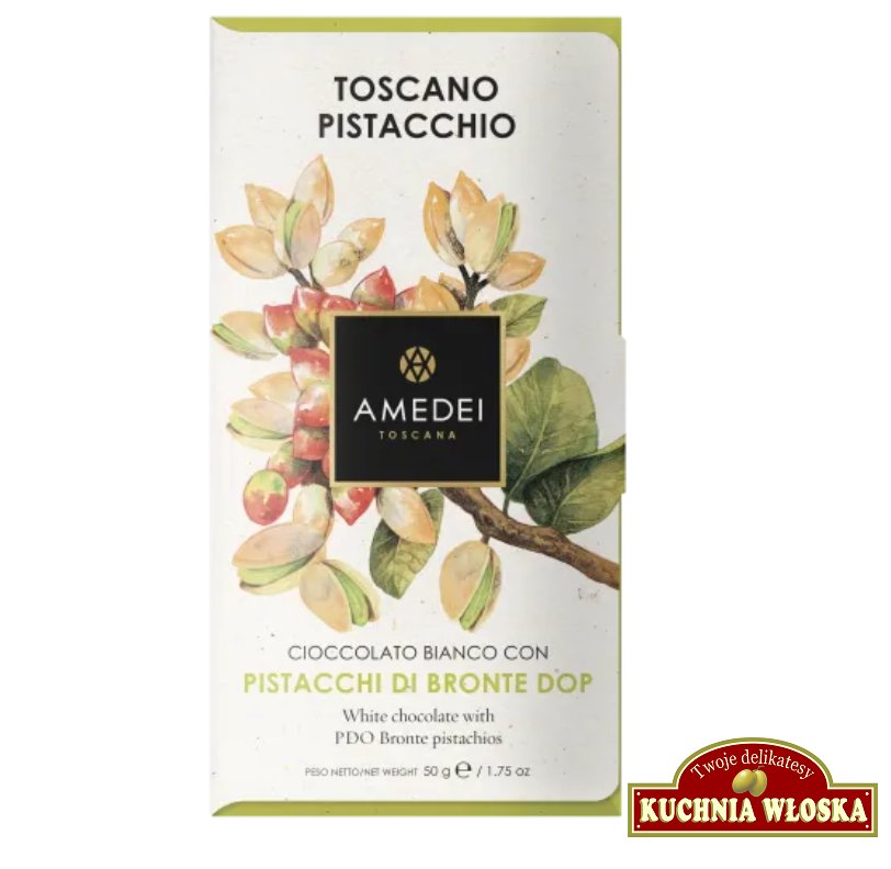 Toscano Pistacchio - Czekolada Biała z Pistacjami 50g / Amedei