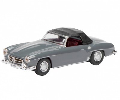 Schuco Mercedes Benz 190 Sl Softtop Grey 1:87 452618000