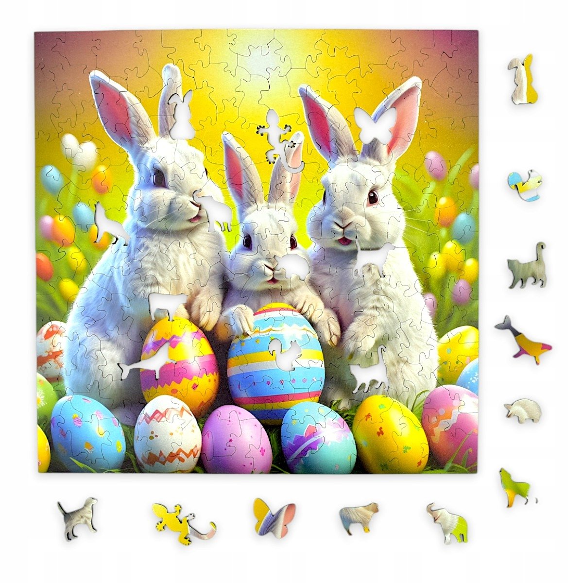 Puzzle Króliczki Mruu&Pruu 25 x 25 cm 150 elementów Układanka drewniana