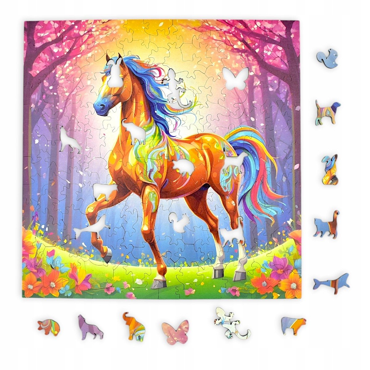 Puzzle Koń Mruu&Pruu 25 x 25 cm 150 elementów Układanka drewniana
