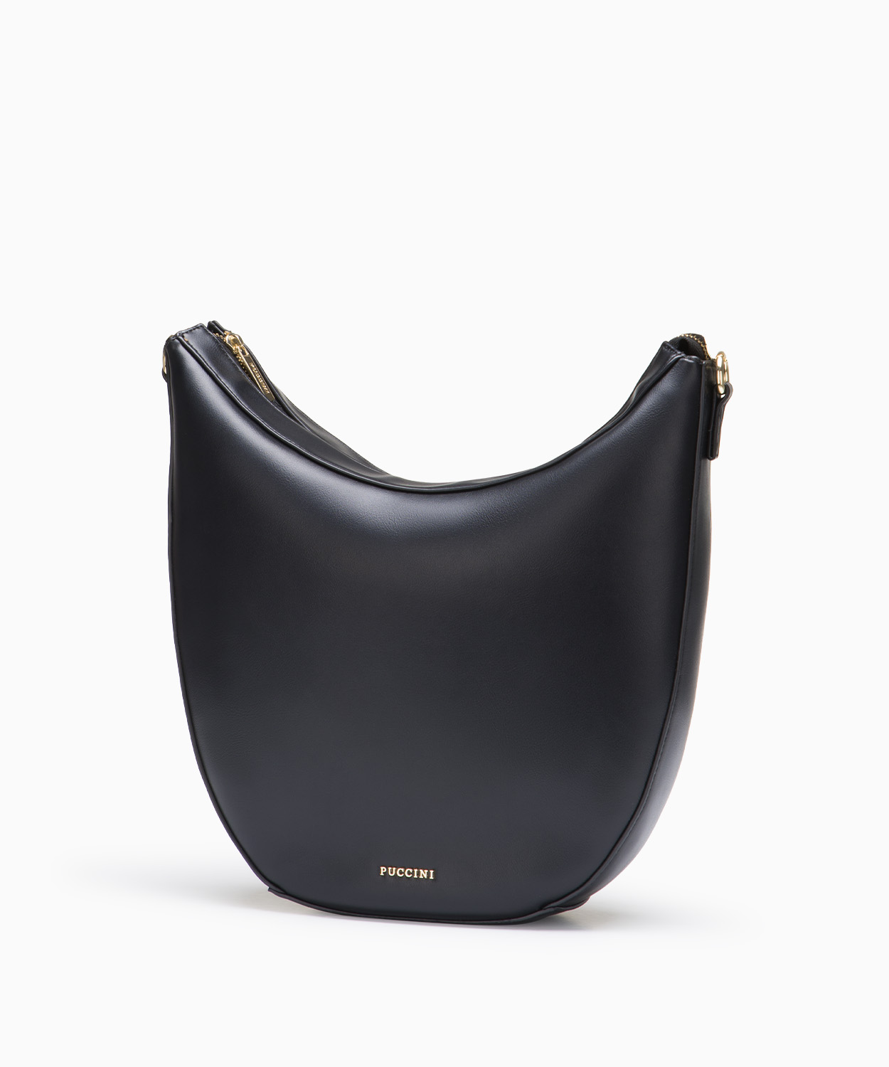 PUCCINI Torebka damska w kształcie rogala czarna