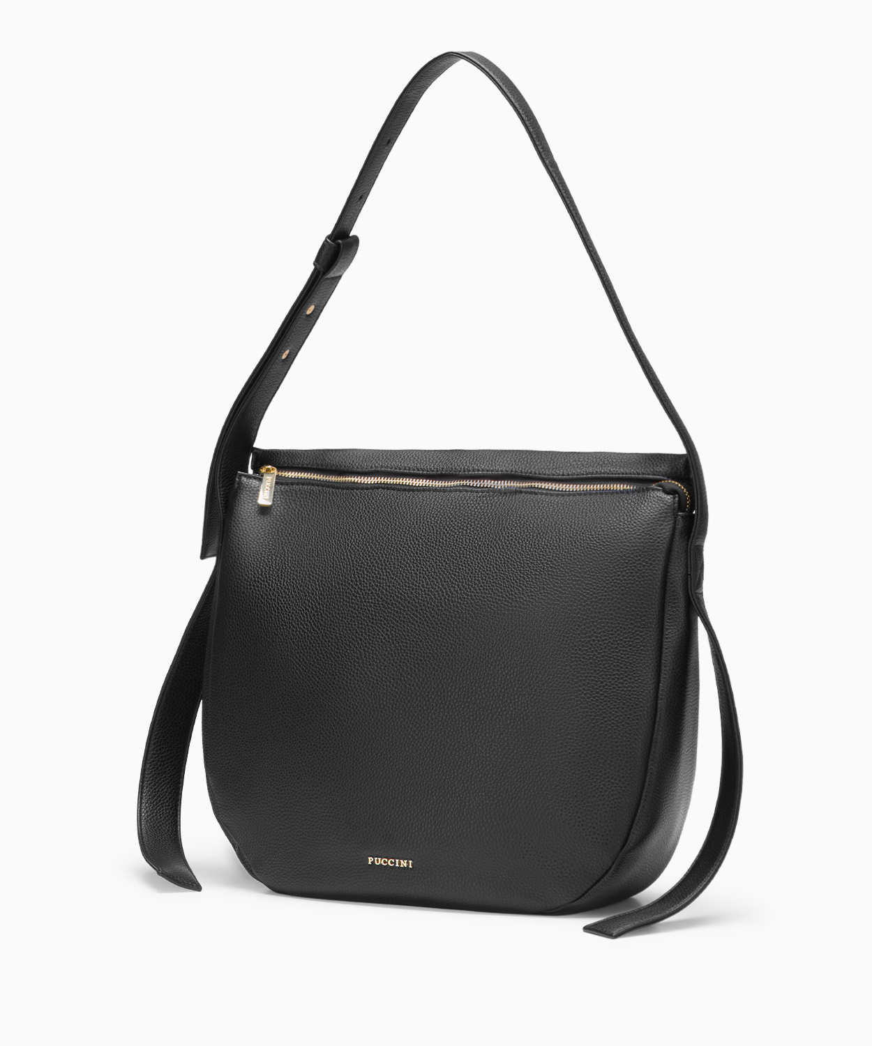 PUCCINI Torba na ramię z ozdobnymi paskami czarna