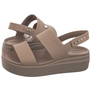 Sandały Brooklyn Low Wedge W Latte/Mushroom 206453-2EL (CR199-f) Crocs