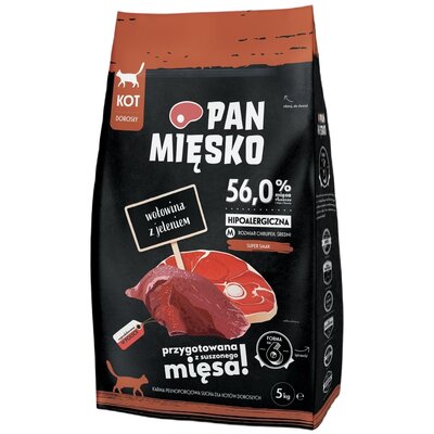 Pan Mięsko karma sucha dla kota Wołowina z jeleniem 5kg hypoalergiczna