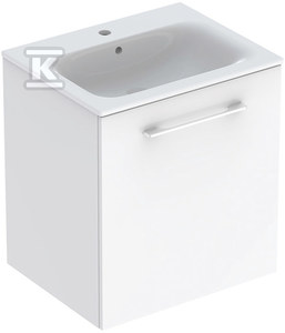 Selnova Square Zestaw szafki pod umywalkę, z jednymi drzwiami, B60cm, H65.2cm, T50.2cm, biały, z umywalką meblową, cienki rant, z przelewem, z